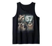 67 Meme Racoon Howling At The Moon 67 T-Shirt 6 7 Halloween Camiseta sin Mangas
