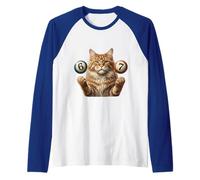 67 Meme - Six Seven Cats - Funny Cat Camiseta Manga Raglan