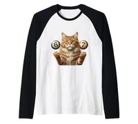 67 Meme - Six Seven Cats Funny Cat Camiseta Manga Raglan