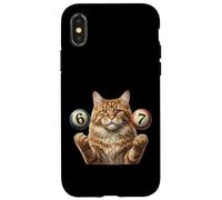 67 Meme - Six Seven Cats - Funny Cat Carcasa para iPhone X/XS
