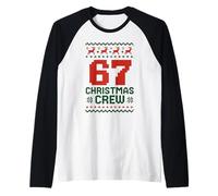 67 Meme Six Seven Christmas Crew Xmas Feo Familia Coincidencia Camiseta Manga Raglan
