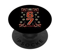 67 Meme Suéter Feo de Navidad 6 7 Six Seven Teen Boys Kids PopSockets PopGrip Adhesivo