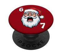 67 Merry Six Seven Cool Christmas 6 7 Xmas Santa Claus Meme PopSockets PopGrip Adhesivo