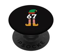 67 Navidad 6 7 Seis Siete Navidad Felices Fiestas Divertidas Gen Z PopSockets PopGrip Adhesivo