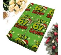 67 Papel De Regalo, 67 Papel De Regalo Navideño, 6 7Meme Papeles De R-egalo Divertidos Para Regalos Navideños, Papeles De R-egalo Navideños Novedosos Six Seven Meme Rollos Para Fiestas De Cumpleaños