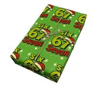 67 papeles de regalo - Divertido papel de regalo de Navidad | 67 papeles de envoltura de memes para decoraciones festivas | Seis siete hojas de papel de regalo para fiestas de Navidad (B)