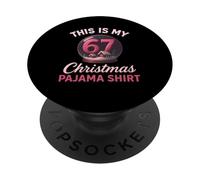 67 Pijama Navidad Meme Funny Six Seven Pink This Is My Fun PopSockets PopGrip Adhesivo