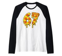 67 Pizza Meme Funny Six Seven Gen Alpha Slang Men Women Kids Camiseta Manga Raglan