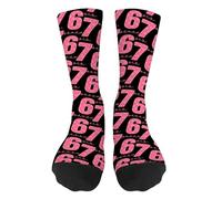 67 Printed Socks Fun - Unisex Fun Six Seven Sock, Eye Catching Breathable Soft Funny Socks | Colorful Patterned Footwear For Home Boots Christmas Daily Casual Party Skiing Cycling Outdoor Camping