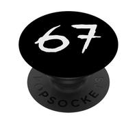 67 Punk Dibujado A Mano Número Meme Estilo Grunge PopSockets PopGrip Adhesivo