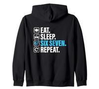 67 - Sesenta Siete Número 67 Meme Comer Dormir Seis Siete Repite Sudadera con Capucha