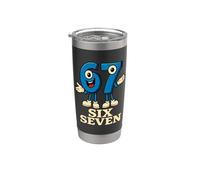 67 Six Seven 6-7 - Divertido Meme Italiano Brainrot Gaming Vaso térmico de acero inoxidable de doble pared