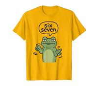 67 Six Seven 6-7 Frog - Divertido 6 7 Brainrot Gamer Kids Meme Camiseta, Hombre, Dorado Brillante, L
