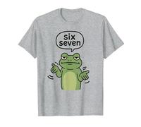 67 Six Seven 6-7 Frog - Divertido 6 7 Brainrot Gamer Kids Meme Camiseta, Hombre, Gris Jaspeado, 5XL