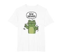 67 Six Seven 6-7 Frog - Divertido 6 7 Brainrot Gamer Kids Meme Camiseta, Hombre Tallas Grandes, Blanco, 3X Alto