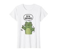 67 Six Seven 6-7 Frog - Divertido 6 7 Brainrot Gamer Kids Meme Camiseta, Mujer, Blanco, S