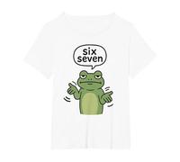 67 Six Seven 6-7 Frog - Divertido 6 7 Brainrot Gamer Kids Meme Camiseta, Mujer Tallas Grandes, Blanco, 1XL Grande