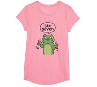 67 Six Seven 6-7 Frog - Divertido 6 7 Brainrot Gamer Kids Meme Camiseta, Niñas, Rosado, XS