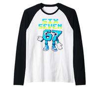 67 Six Seven 6-7 - Funny Italian Brainrot Kids Gaming Meme Camiseta Manga Raglan