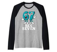 67 Six Seven 6-7 - Gen Alpha Slang Brainrot Juegos Meme Camiseta Manga Raglan