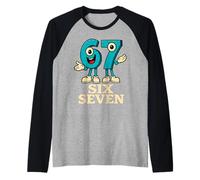 67 Six Seven 6-7 - Meme de Juegos de Argot Italiano Divertido Brainrot Camiseta Manga Raglan