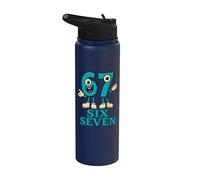 67 Six Seven 6-7 - Meme de juegos de argot italiano divertido Brainrot Stainless Steel Insulated Water Bottle