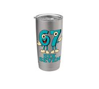 67 Six Seven 6-7 - Meme de juegos de argot italiano divertido Brainrot Vaso térmico de acero inoxidable de doble pared