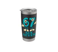 67 Six Seven 6-7 - Meme de juegos de argot italiano divertido Brainrot Vaso térmico de acero inoxidable de doble pared