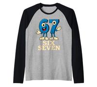 67 Six Seven 6-7 - Meme Divertido Italiano Brainrot Kids Gaming Camiseta Manga Raglan