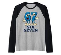 67 Six Seven 6-7 - Meme Divertido Italiano Brainrot Kids Gaming Camiseta Manga Raglan