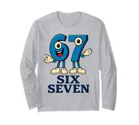 67 Six Seven 6-7 - Meme Divertido Italiano Brainrot Kids Gaming Manga Larga
