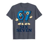 67 Six Seven 6-7 - Meme Italiano de Brainrot Gen Alpha para Videojuegos Camiseta, Hombre, Azul Jaspeado, XXL