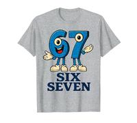 67 Six Seven 6-7 - Meme Italiano de Brainrot Gen Alpha para Videojuegos Camiseta, Hombre, Gris Jaspeado, 3XL