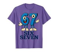 67 Six Seven 6-7 - Meme Italiano de Brainrot Gen Alpha para Videojuegos Camiseta, Hombre, Morado Jaspeado, XXL