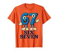 67 Six Seven 6-7 - Meme Italiano de Brainrot Gen Alpha para Videojuegos Camiseta, Hombre, Naranja, 3XL