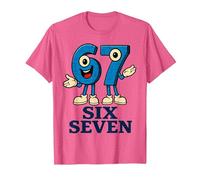 67 Six Seven 6-7 - Meme Italiano de Brainrot Gen Alpha para Videojuegos Camiseta, Hombre, Rosa Jaspeado, XXL