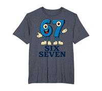 67 Six Seven 6-7 - Meme Italiano de Brainrot Gen Alpha para Videojuegos Camiseta, Hombre Tallas Grandes, Azul Jaspeado, 4X Alto