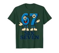 67 Six Seven 6-7 - Meme Italiano de Brainrot Gen Alpha para Videojuegos Camiseta, Hombre, Verde Bosque, XL