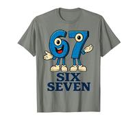 67 Six Seven 6-7 - Meme Italiano de Brainrot Gen Alpha para Videojuegos Camiseta, Hombre, Verde Militar Jaspeado, XXL