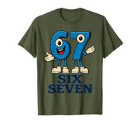 67 Six Seven 6-7 - Meme Italiano de Brainrot Gen Alpha para Videojuegos Camiseta, Hombre, Verde Oliva, XXL
