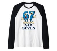 67 Six Seven 6-7 - Meme Italiano de Brainrot Gen Alpha para Videojuegos Camiseta Manga Raglan
