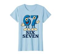 67 Six Seven 6-7 - Meme Italiano de Brainrot Gen Alpha para Videojuegos Camiseta, Mujer, Azul Bebé, M