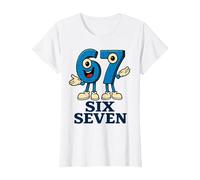 67 Six Seven 6-7 - Meme Italiano de Brainrot Gen Alpha para Videojuegos Camiseta, Mujer, Blanco, S