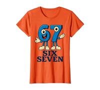67 Six Seven 6-7 - Meme Italiano de Brainrot Gen Alpha para Videojuegos Camiseta, Mujer, Naranja, XS