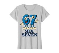 67 Six Seven 6-7 - Meme Italiano de Brainrot Gen Alpha para Videojuegos Camiseta, Mujer, Plata, XXL