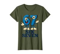 67 Six Seven 6-7 - Meme Italiano de Brainrot Gen Alpha para Videojuegos Camiseta, Mujer, Verde Oliva, XL