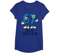 67 Six Seven 6-7 - Meme Italiano de Brainrot Gen Alpha para Videojuegos Camiseta, Niñas, Azul Real, XS