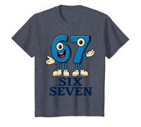 67 Six Seven 6-7 - Meme Italiano de Brainrot Gen Alpha para Videojuegos Camiseta, Niños, Azul Jaspeado, 6 años