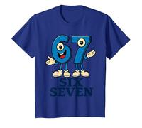 67 Six Seven 6-7 - Meme Italiano de Brainrot Gen Alpha para Videojuegos Camiseta, Niños, Azul Real, 8 años