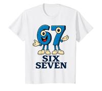 67 Six Seven 6-7 - Meme Italiano de Brainrot Gen Alpha para Videojuegos Camiseta, Niños, Blanco, 2 años